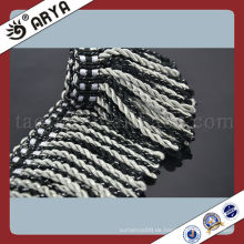 Großhandel Polyester Bullion Fringe Mix Grau mit schwarzer Vorhang Fringe Brush Fringe